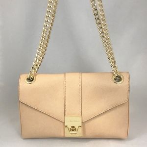 Calvin Klein Cream Saffiano Chain Bag